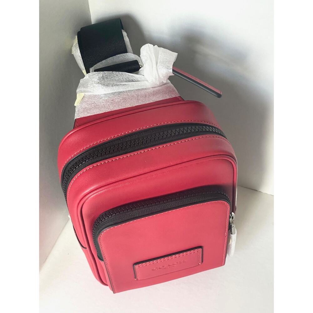 Coach Racer Sling Pack CU252 True Red Calf Leather Small Crossbody - Picture 5 of 10